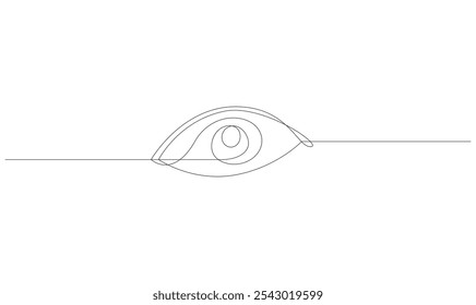 Vector continuous single line drawing of eye on white background concept of eye care.