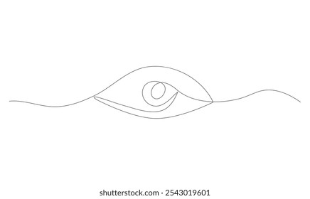 Dibujo continuo de una sola línea de Vector de ojo sobre fondo blanco concepto de cuidado de los ojos.