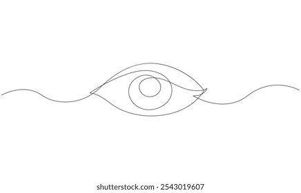 Vector continuous single line drawing of eye on white background concept of eye care.