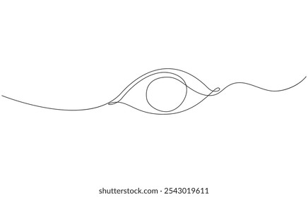 Vector continuous single line drawing of eye on white background concept of eye care.