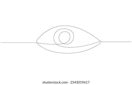 Vector continuous single line drawing of eye on white background concept of eye care.