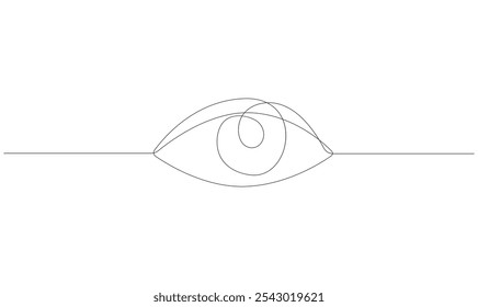 Vector continuous single line drawing of eye on white background concept of eye care.