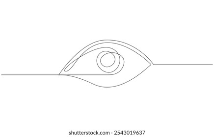 Vector continuous single line drawing of eye on white background concept of eye care.
