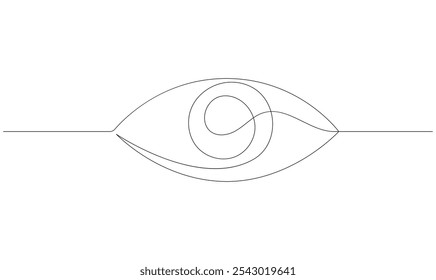 Vector continuous single line drawing of eye on white background concept of eye care.