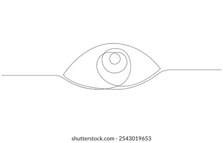 Vector continuous single line drawing of eye on white background concept of eye care.