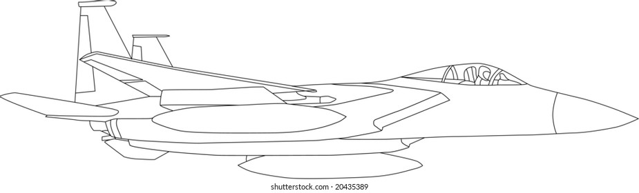 vector - avión de contorno aislado en fondo blanco