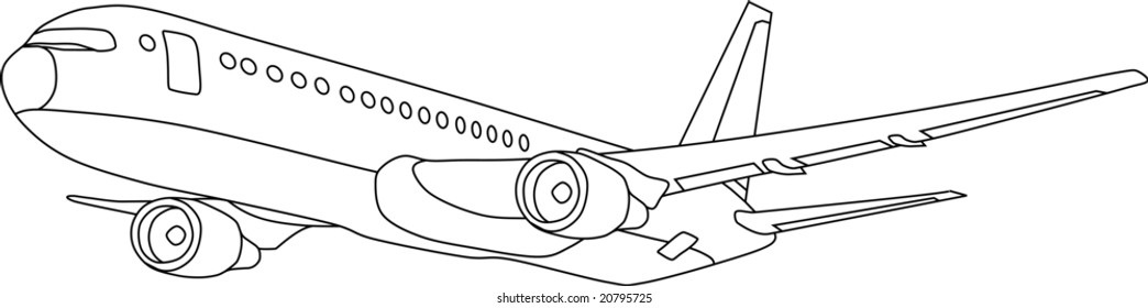 Aeroplane Line Drawing Images, Stock Photos & Vectors | Shutterstock