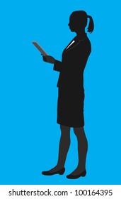 vector contour businesswoman - vector illustration