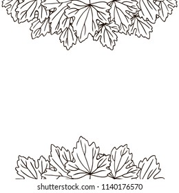 vector contour carved leaf tree element coloring book for your design and text spring summer autumn season