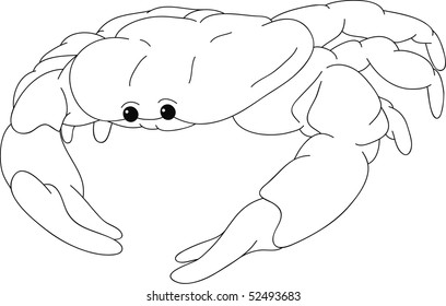 vector - a contour crab isolated on backgroud