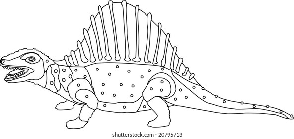 vector - contour dino  isolated on white background