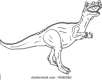 vector - contour dinosaur isolated on background