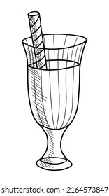 CONTORNO DEL VECTOR DE UN SHAKE DE LECHE EN UN FONDO BLANCO