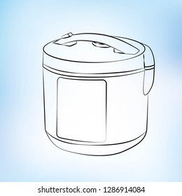 
vector, contour, icon, multi cooker, device, silhouette