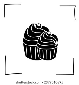 Vector. Iconos de contorno. Iconos de línea de postres y platos dulces. Caramelos, chocolate, pasteles, donuts, helados en forma de boceto. Juego de iconos, golpe. Carteles dibujados a mano. Juego de doodles de postres y dulces.