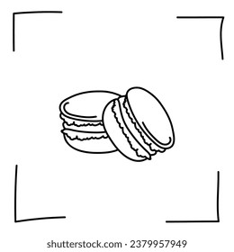 Vector. Contour icons. Line icons of desserts and sweet dishes. Candies, chocolate, cakes, donuts, ice cream in sketch style. Icons set,  stroke. Hand drawn signs. Desserts and sweets doodle set.