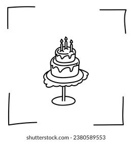 Vector. Contour icons. Line icons of desserts and sweet dishes. Candies, chocolate, cakes, donuts, ice cream in sketch style. Icons set,  stroke. Hand drawn signs. Desserts and sweets doodle set.