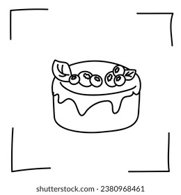 Vector. Contour icons. Line icons of desserts and sweet dishes. Candies, chocolate, cakes, donuts, ice cream in sketch style. Icons set,  stroke. Hand drawn signs. Desserts and sweets doodle set.