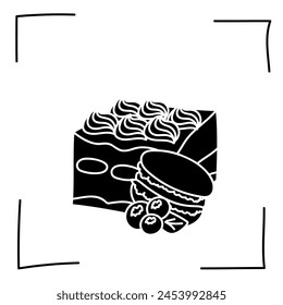 Vector. Contour icons. Line icons of desserts and sweet dishes. Candies, chocolate, cakes, tiramisu, ice cream in sketch style. Icons set,  stroke. Hand drawn signs. Desserts and sweets doodle set.