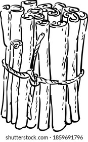 Vector contour illustration with cinnamon