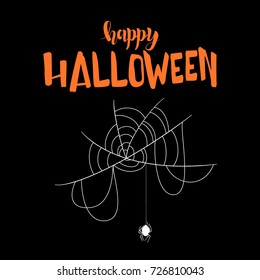 Vector contour illustration of a cobweb for Halloween on a white background.