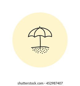 Vector contour illustration, hand drawn design element.