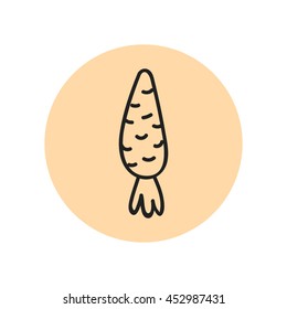 Vector contour illustration, hand drawn design element.