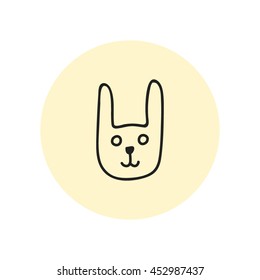Vector contour illustration, hand drawn design element.