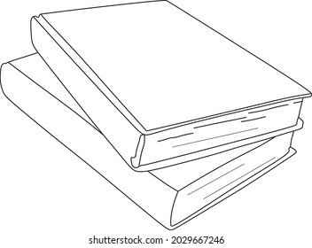 Vector contour illustration of two books