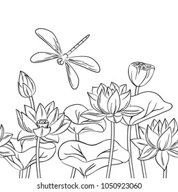 Chinese Painting Lotus Flower Stock Vector (Royalty Free) 297704960