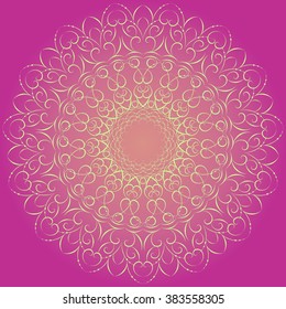 Vector contour mandala. Ethnic mandala with round ornament