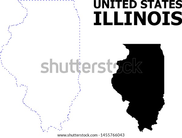 Vector Contour Map Illinois State Title Stock Vector Royalty Free