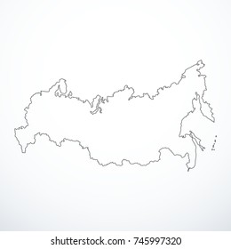 Vector contour Russian Federation map