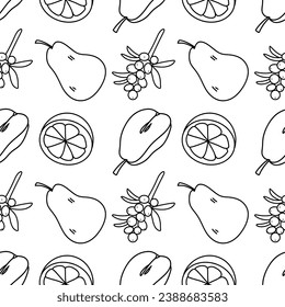 vector contour seamless pattern for winter warmth, sweets