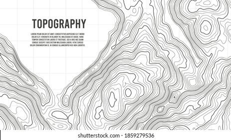 Vector contour topographic map background. Topography and geography map grid abstract backdrop. Business concept. Vector illustration