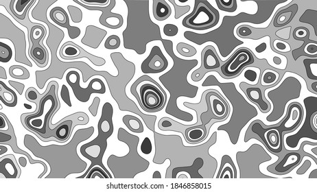 Mapa topográfico del contorno del vector. Líneas curvadas sobre fondo blanco. Ilustración del vector abstracto.