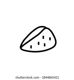 Vector contoured cheese with black line.Romantic food decorating doodle style.Graphic hand draw dairy product for Valentine's Day.Design for social networks,posters,cards,web.