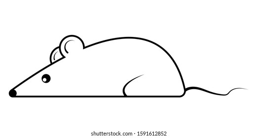 vector contours silhouette mouse rat symbol of good luck health and prosperity wealth