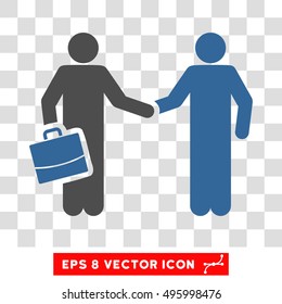 Vector Contract EPS vector pictogram. Illustration style is flat iconic bicolor cobalt and gray symbol on a transparent background.