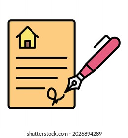 Vector Contract Filled Outline Icon Design
