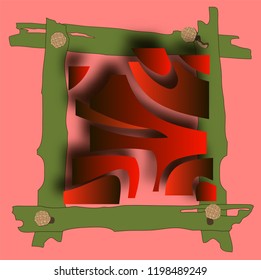 vector contrast  background in wooden frame.Contrast background creates volume and space.