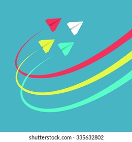 Vector contrast bright business avia card with airplanes, minimalistic style, whirlwind of airplane, for travel agencies, aviation companies
