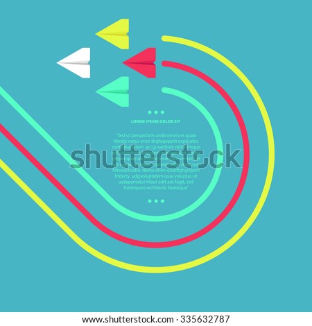Vector contrast bright business avia card with airplanes, minimalistic style, whirlwind of airplane, for travel agencies, aviation companies