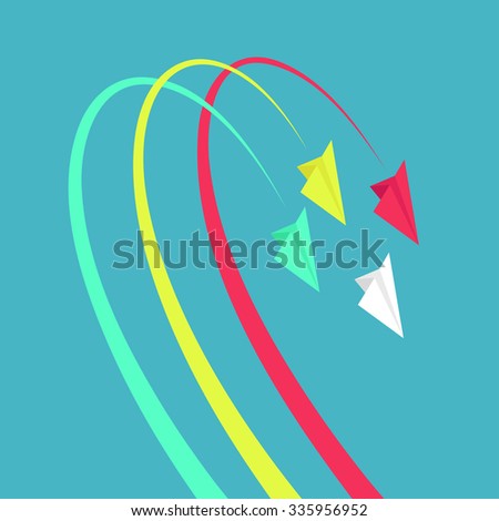 Vector contrast bright business avia card with airplanes, minimalistic style, whirlwind of airplane, for travel agencies, aviation companies