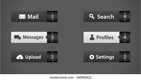 Vector contrast button with counter