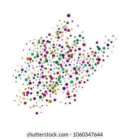 Vector contrast confetti on transparent background. Falling tinsel and confetti from minimalistic geometrical confetti and ribbons. Flat falling glitter. Abstract triangles and ribbons on label.