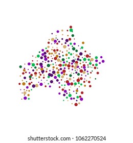 Vector contrast confetti on transparent background. Falling tinsel and confetti from minimalistic geometrical confetti and ribbons. Flat falling glitter. Abstract triangles and ribbons on label.