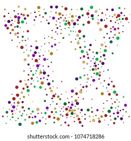 Vector contrast confetti on transparent background. Falling tinsel and confetti from minimalistic geometrical confetti and ribbons. Flat falling glitter. Abstract triangles and ribbons on label.