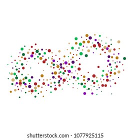 Vector contrast confetti on transparent background. Falling tinsel and confetti from minimalistic geometrical confetti and ribbons. Flat falling glitter. Abstract triangles and ribbons on label.