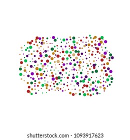 Vector contrast confetti on transparent background. Falling tinsel and confetti from minimalistic geometrical confetti and ribbons. Flat falling glitter. Abstract triangles and ribbons on label.